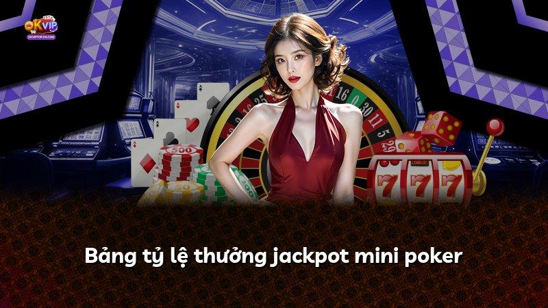 Bảng tỷ lệ thưởng jackpot mini poker